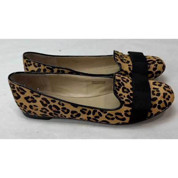 Y2K Cheetah Print Vintage Cow Hair Ellen Tracy Ballet Flats Bethesda - Size 6.5 - Picture 1 of 9